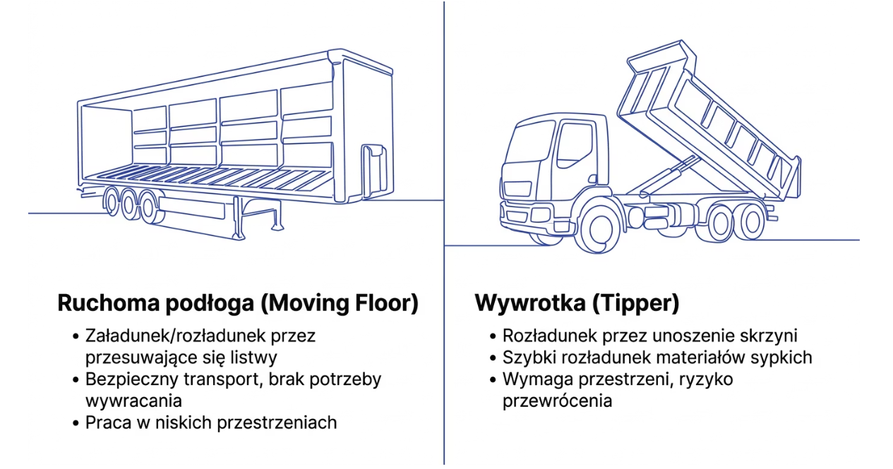 Ile kosztuje transport zrębki w 2026 roku ruchoma podłoba vs wywrotka