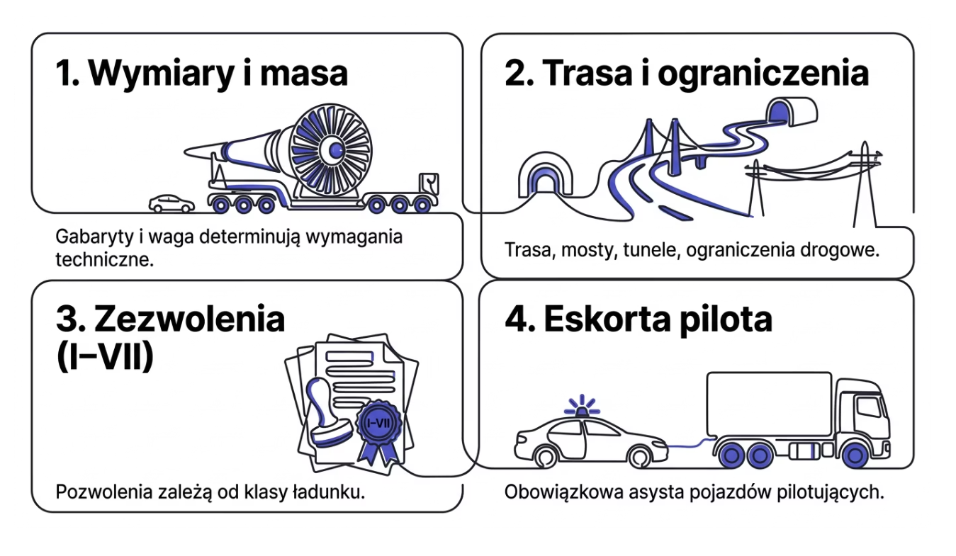 Transport ponadgabarytowy w 2026 - co wpływa na cenę