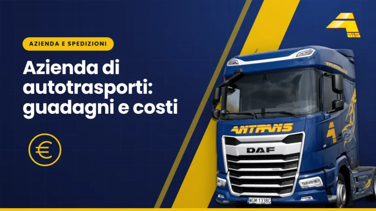 Azienda di autotrasporti: guadagni e costi, trattore stradale DAF di Antrans BiS su sfondo blu scuro