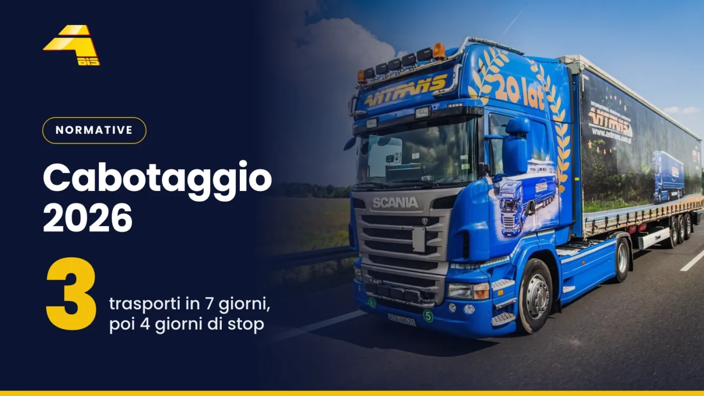 Cabotaggio 2026: 3 trasporti in 7 giorni, poi 4 giorni di raffreddamento, foto di un camion Antrans BiS