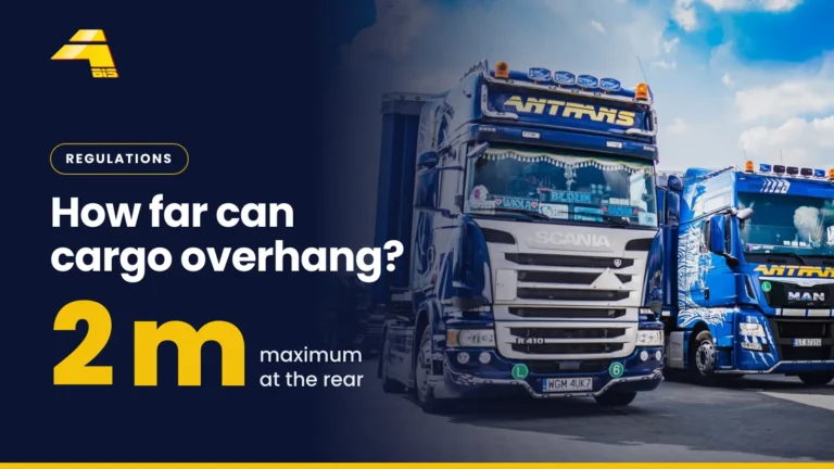 How far can cargo overhang? 2 m maximum at the rear, photo of an Antrans BiS truck
