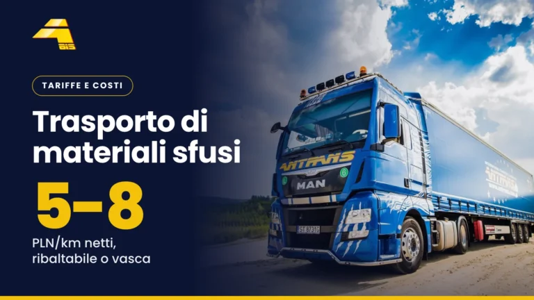 Trasporto di materiali sfusi: 5-8 PLN/km netti, ribaltabile o vasca, foto di un camion Antrans BiS