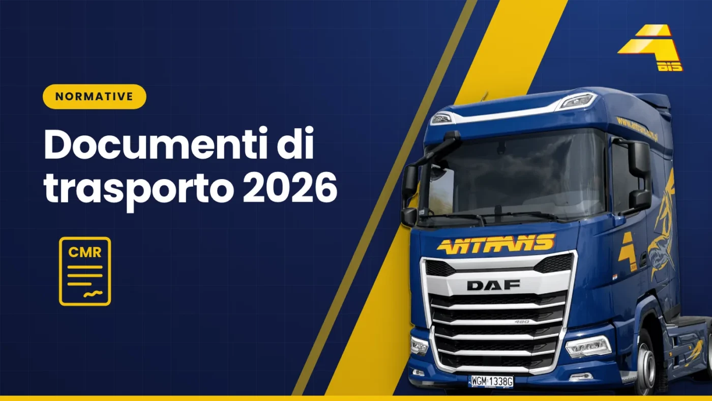 Documenti di trasporto 2026, trattore stradale DAF di Antrans BiS su sfondo blu scuro