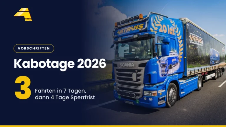 Kabotage 2026: 3 Fahrten in 7 Tagen, danach 4 Tage Sperrfrist, Foto eines Lkw von Antrans BiS