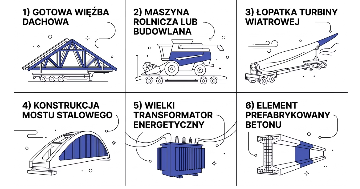 ładunek z tyłu samochodu ciężarowego przykłady