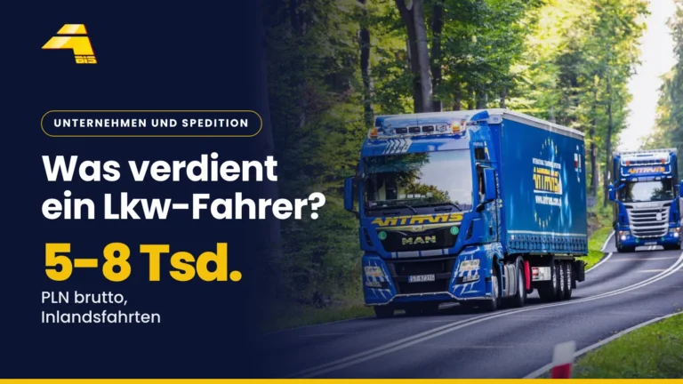 Was verdient ein Lkw-Fahrer? 5.000-8.000 PLN brutto im polnischen Inlandsverkehr, Foto eines Lkw von Antrans BiS