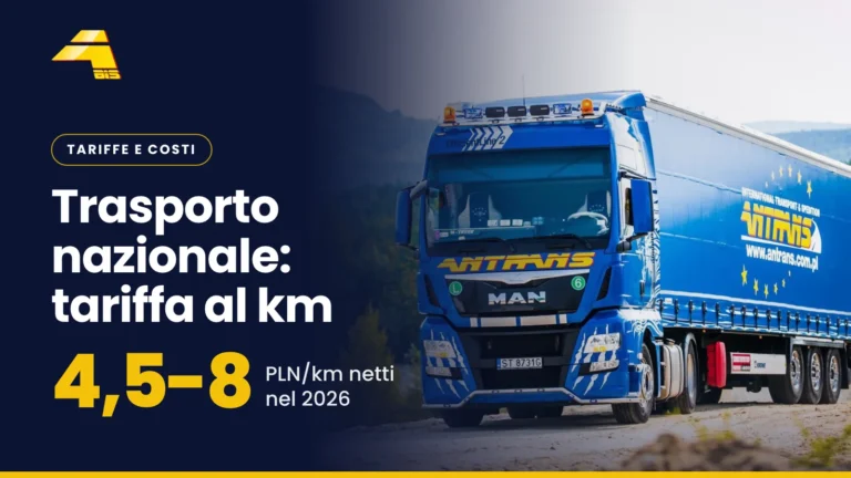 Trasporto nazionale in Polonia, tariffa al km: 4,5-8 PLN/km netti nel 2026, foto di un camion Antrans BiS