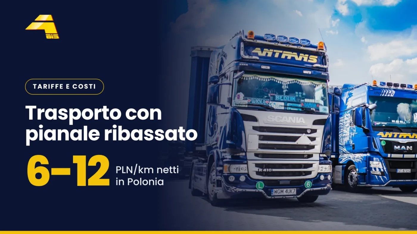 Trasporto con pianale ribassato: 6-12 PLN/km netti in Polonia, foto di un camion Antrans BiS